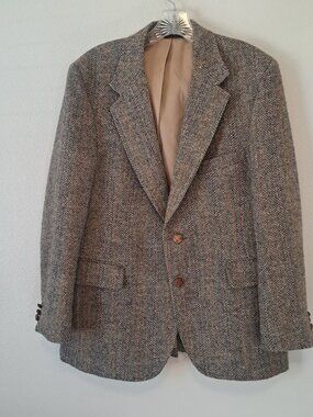 Vintage Harris Tweed Handwoven 100% Scottish Wool Mens Blazer suitcoat 42R?